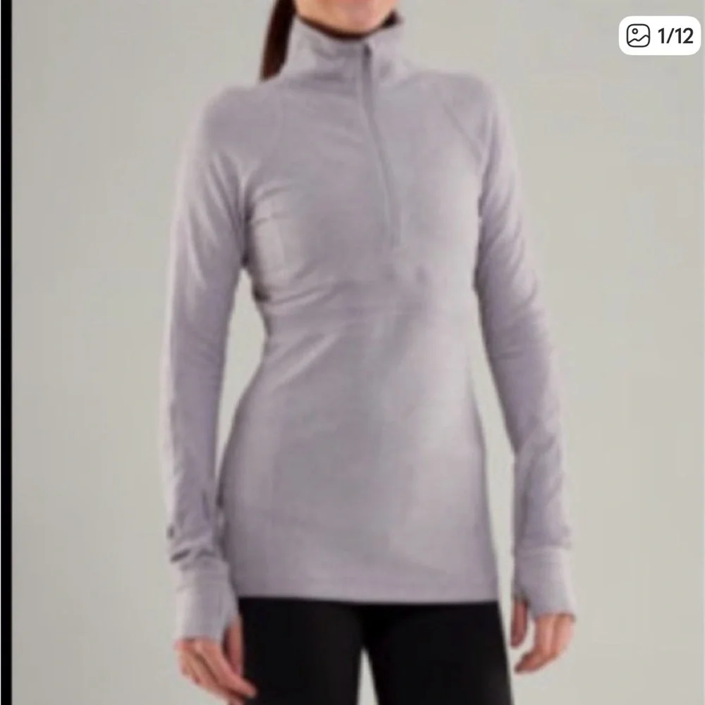 Lululemon Full Tilt Half Zip Pullover in a light lilac/lavender